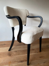 Load image into Gallery viewer, 1940&#39;s French bridge chair in Cream wool boucle
