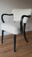 Load and play video in Gallery viewer, 1940&#39;s French bridge chair in Cream wool boucle
