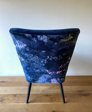 Load image into Gallery viewer, Fabulous navy intergalactic velvet cocktail chair
